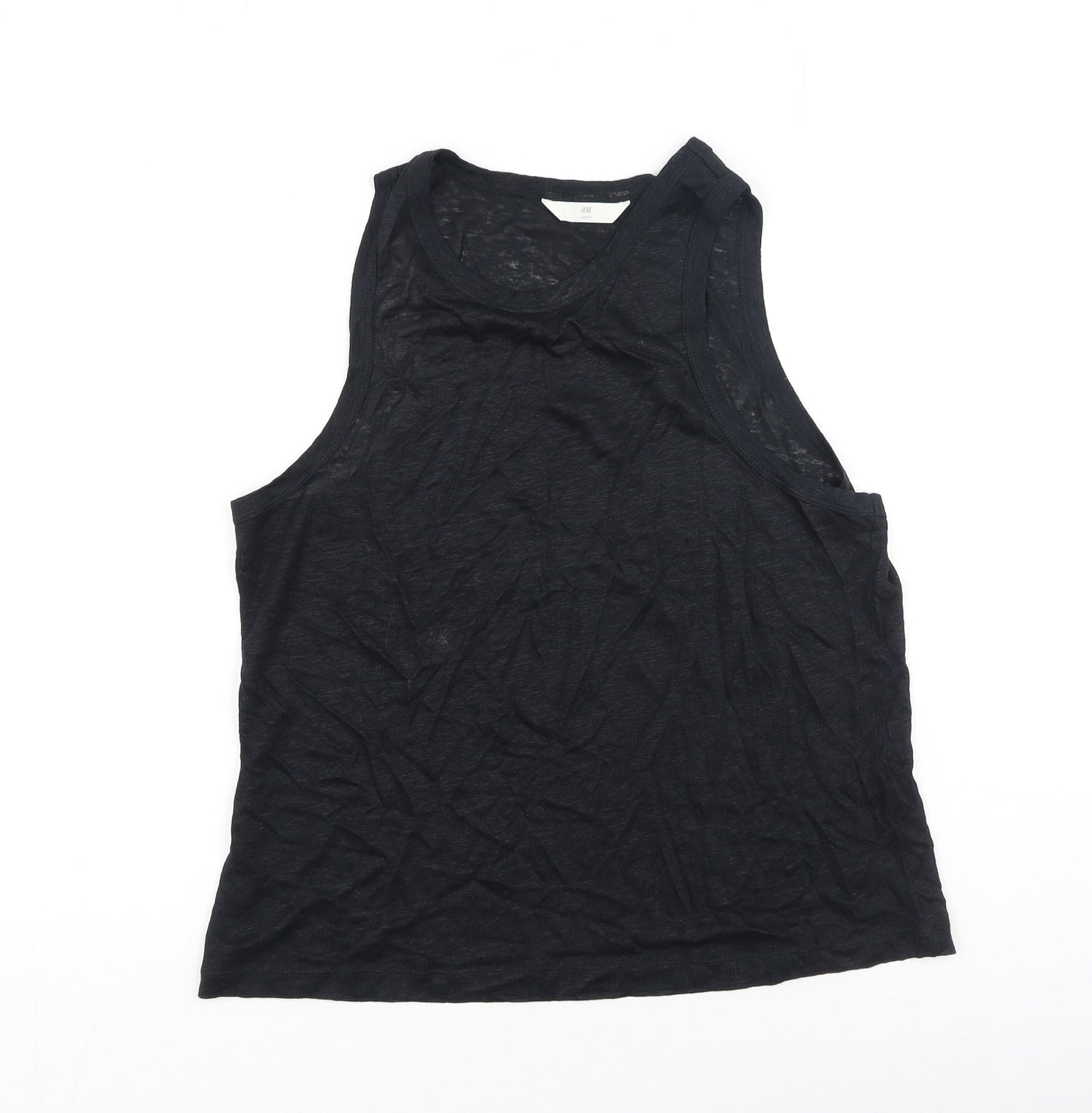 H&M Womens Black  Polyester Camisole Tank Size L Scoop Neck