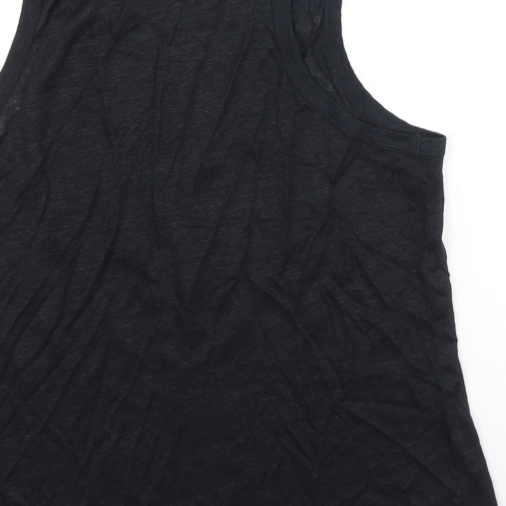H&M Womens Black  Polyester Camisole Tank Size L Scoop Neck