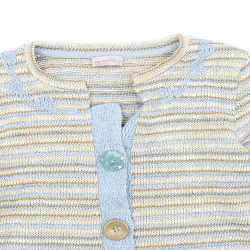 Marks and Spencer Womens Multicoloured Round Neck  Acrylic Cardigan Jumper Size M