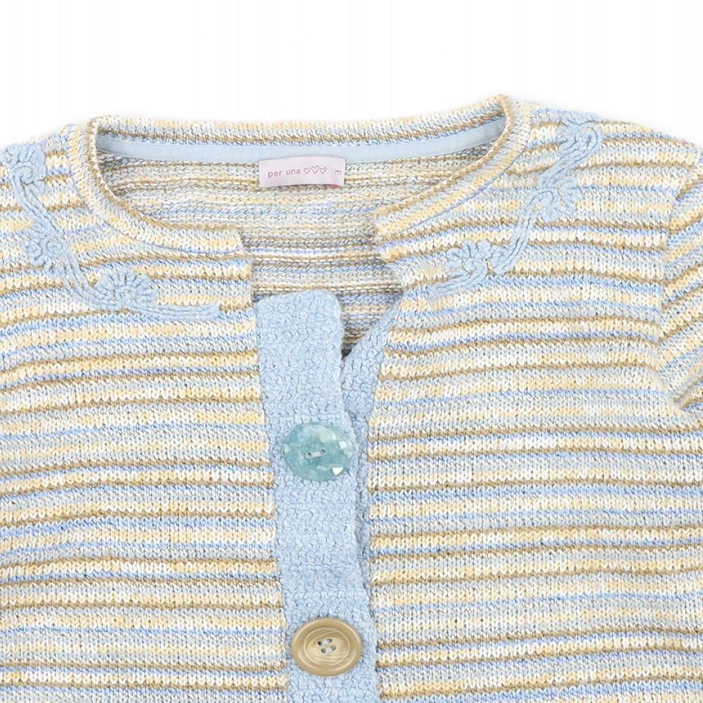 Marks and Spencer Womens Multicoloured Round Neck  Acrylic Cardigan Jumper Size M