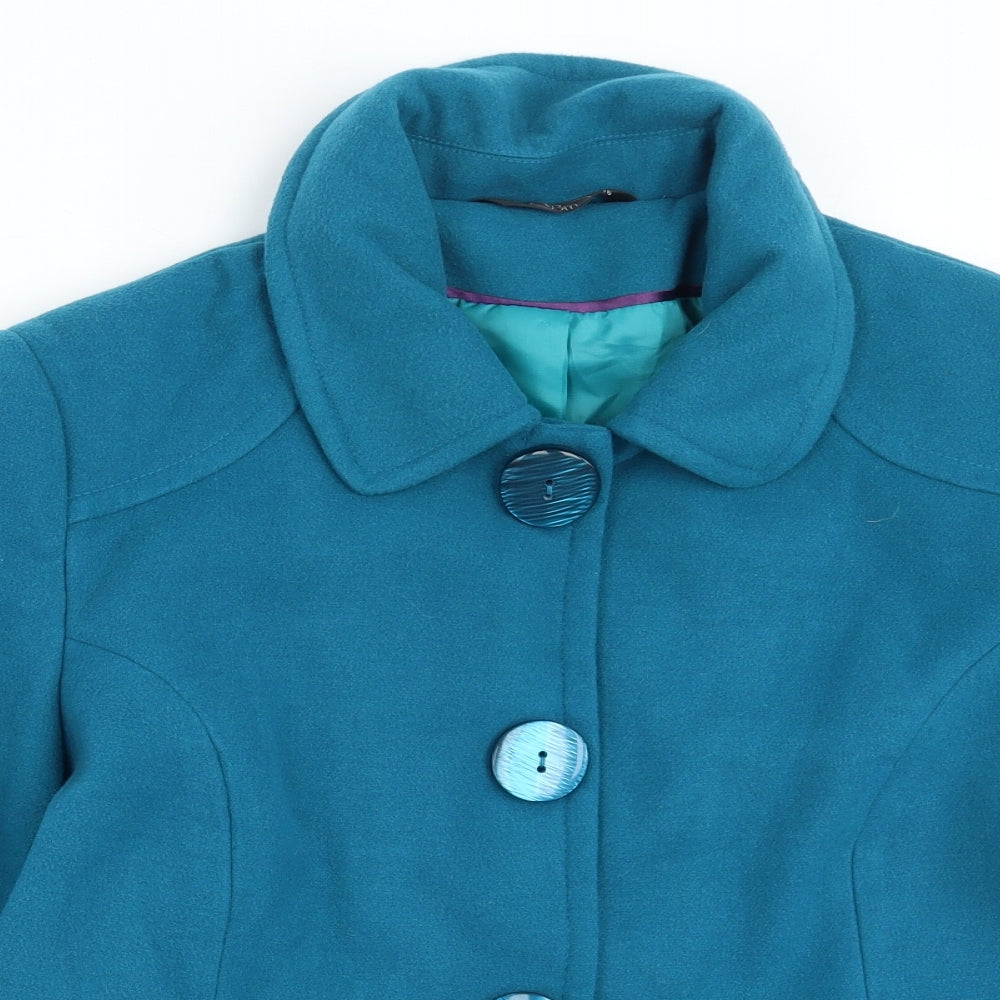 BM Womens Green   Trench Coat Coatigan Size 16