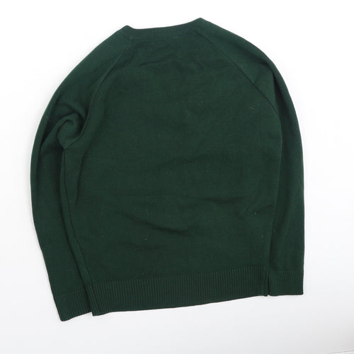 Banner Mens Green V-Neck  Acrylic Pullover Jumper Size M