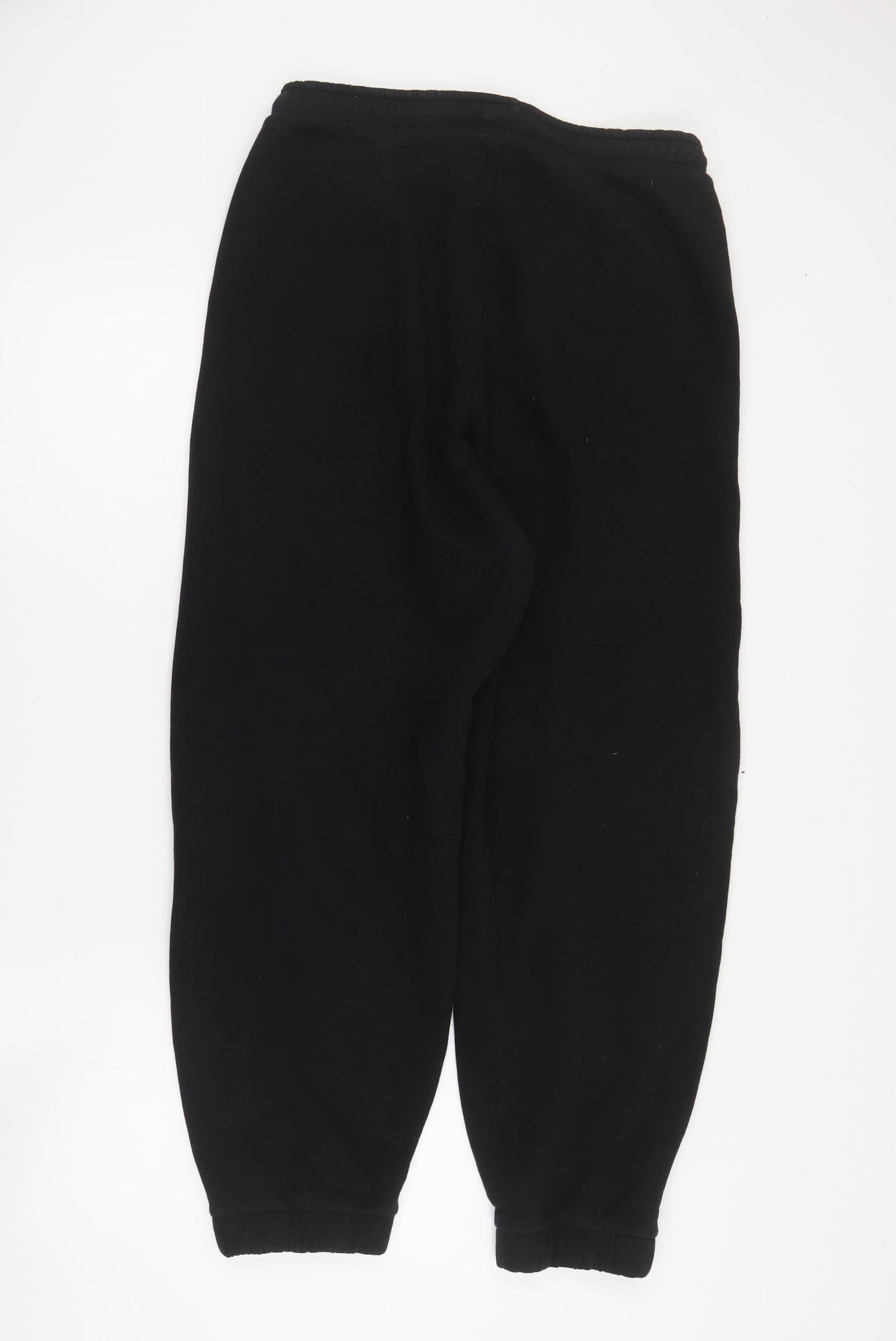 Primark Womens Black  Cotton Jogger Trousers Size M L26 in Regular Drawstring - Slogan