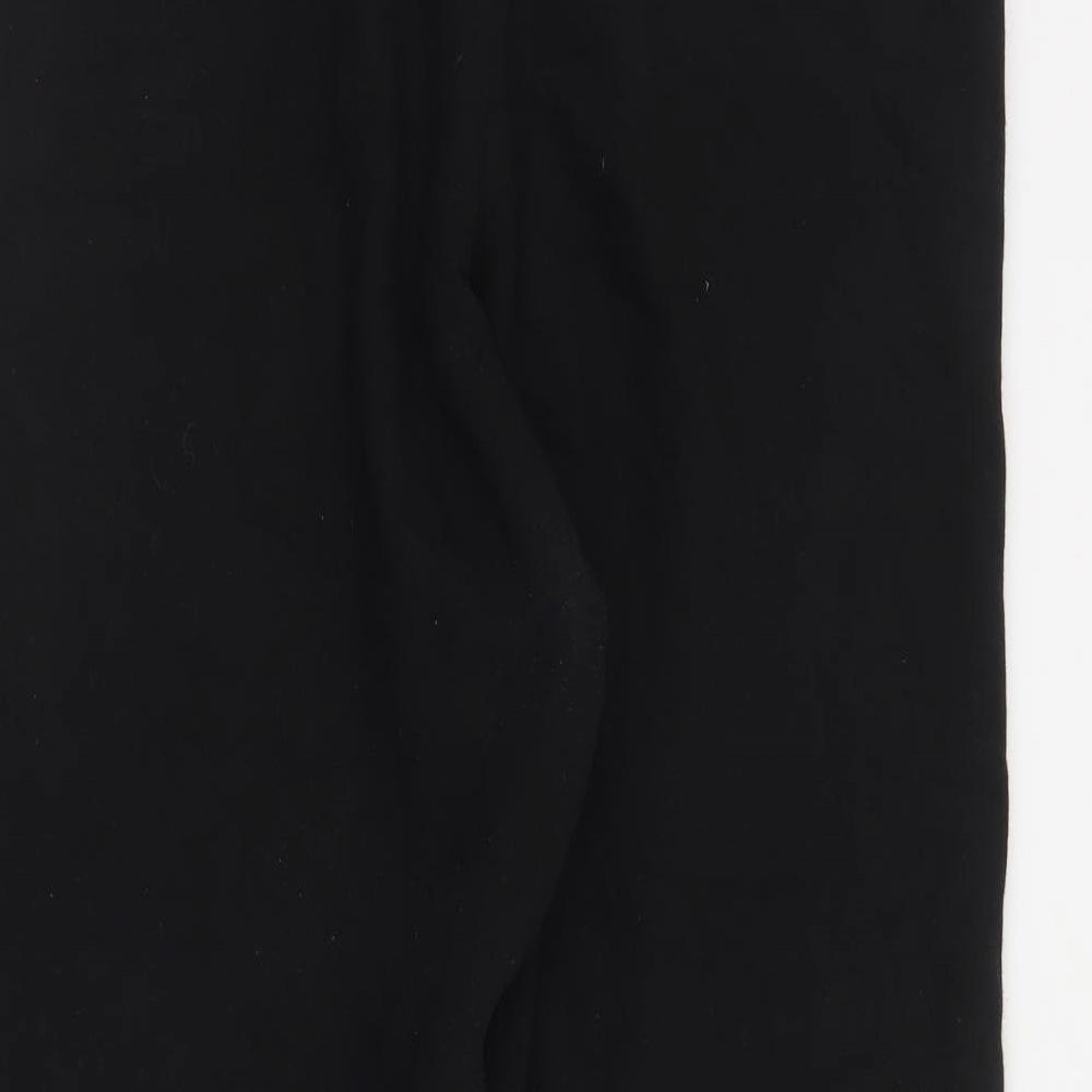 Primark Womens Black  Cotton Jogger Trousers Size M L26 in Regular Drawstring - Slogan