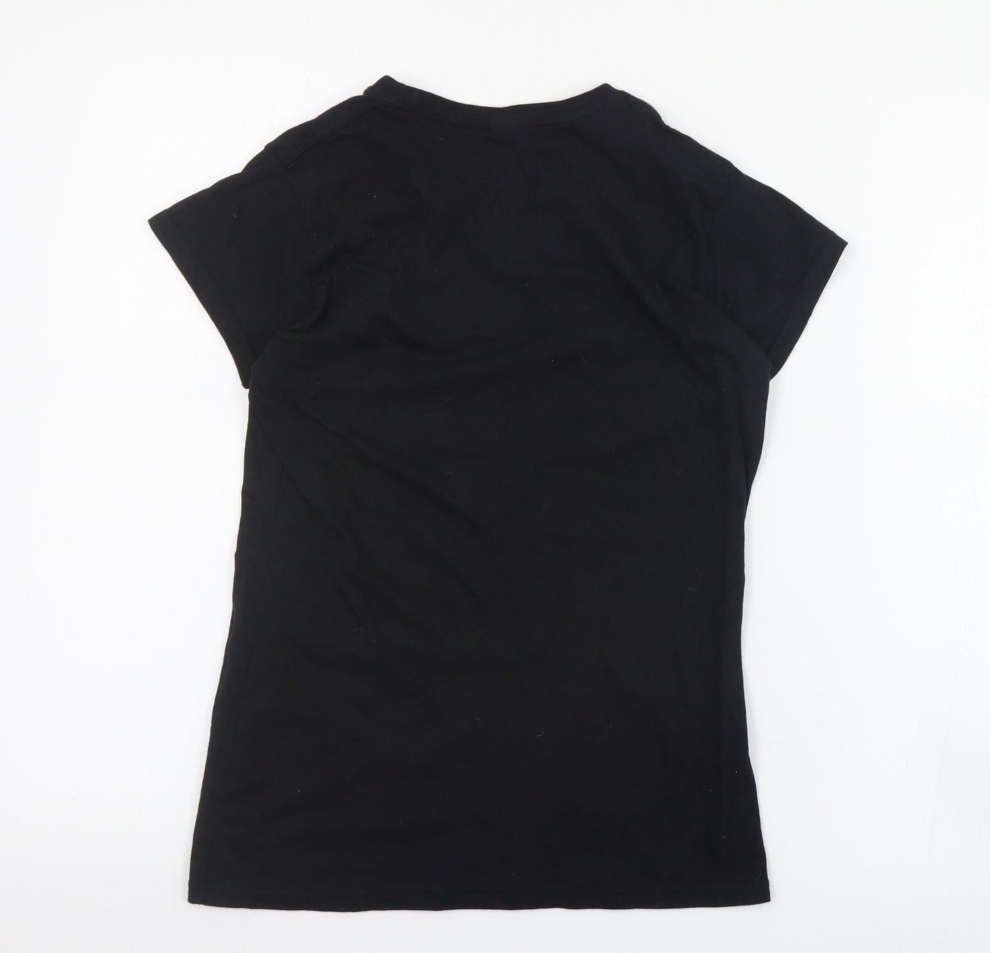 Gildan Womens Black  Cotton Basic T-Shirt Size S Crew Neck - Boojum