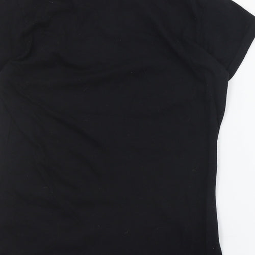Gildan Womens Black  Cotton Basic T-Shirt Size S Crew Neck - Boojum