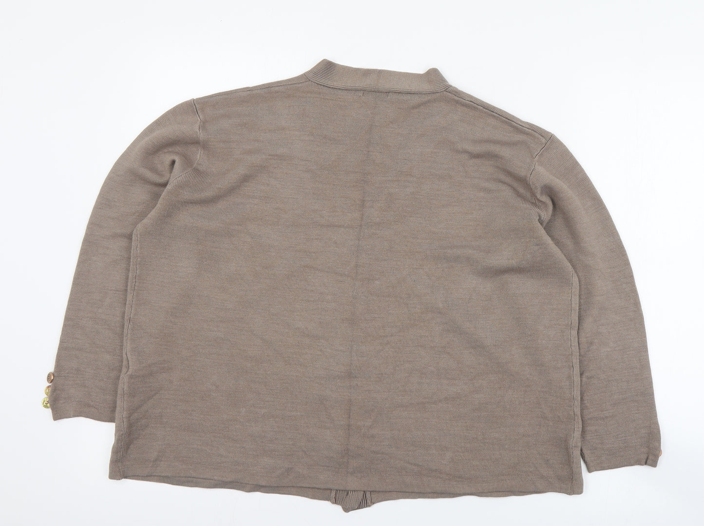 Damart Womens Brown V-Neck  Acrylic Cardigan Jumper Size S