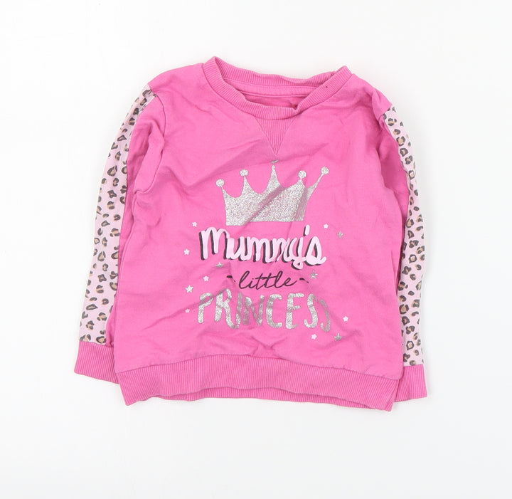 Studio Baby Pink  Cotton Pullover Jumper Size 12-18 Months  Pullover - Slogan