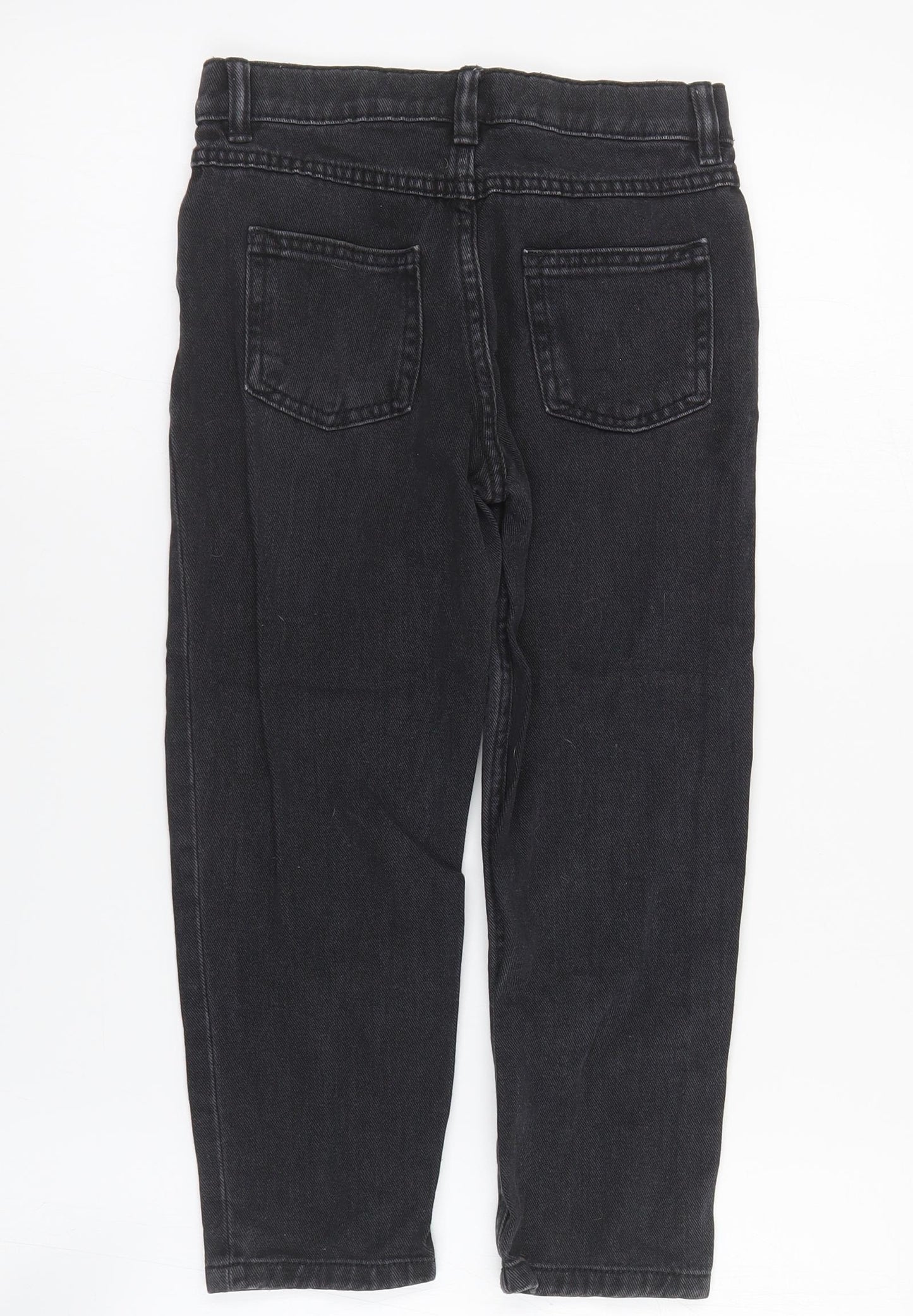 F&F Boys Black  Cotton Straight Jeans Size 6-7 Years  Regular Zip