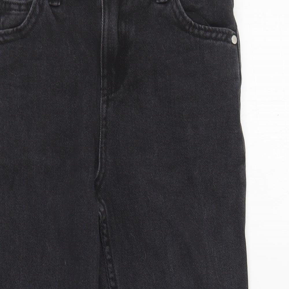 F&F Boys Black  Cotton Straight Jeans Size 6-7 Years  Regular Zip