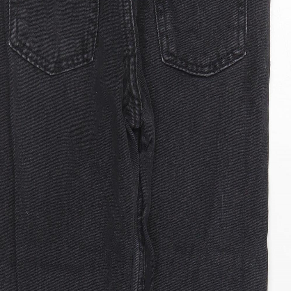 F&F Boys Black  Cotton Straight Jeans Size 6-7 Years  Regular Zip