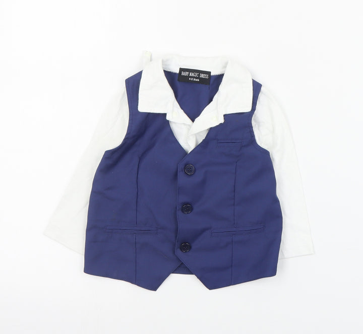 Baby Magic Dress Baby Blue Polyacrylate Fibre Tuxedo Suit Top Size 9-12 Months