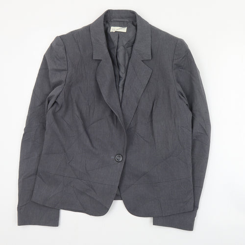 Planet Womens Grey  Polyester Jacket Suit Jacket Size 14