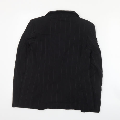 Autonomy Womens Black Striped Polyester Jacket Suit Jacket Size 10