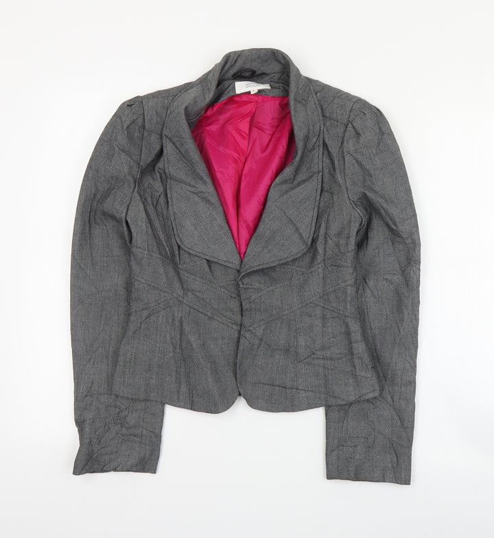 Marks and Spencer Womens Grey   Jacket Blazer Size 8  Hook & Eye