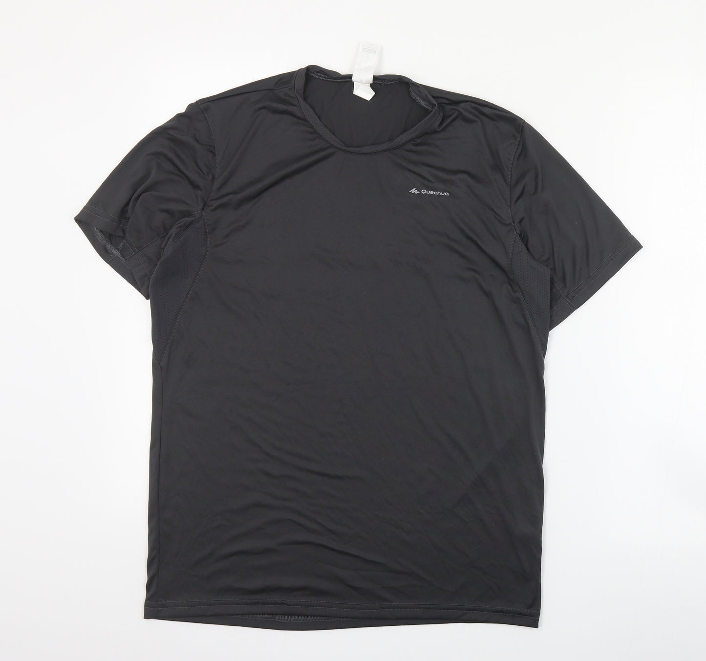 DECATHLON Mens Grey  Polyamide Pullover T-Shirt Size L Round Neck Pullover - Quechua