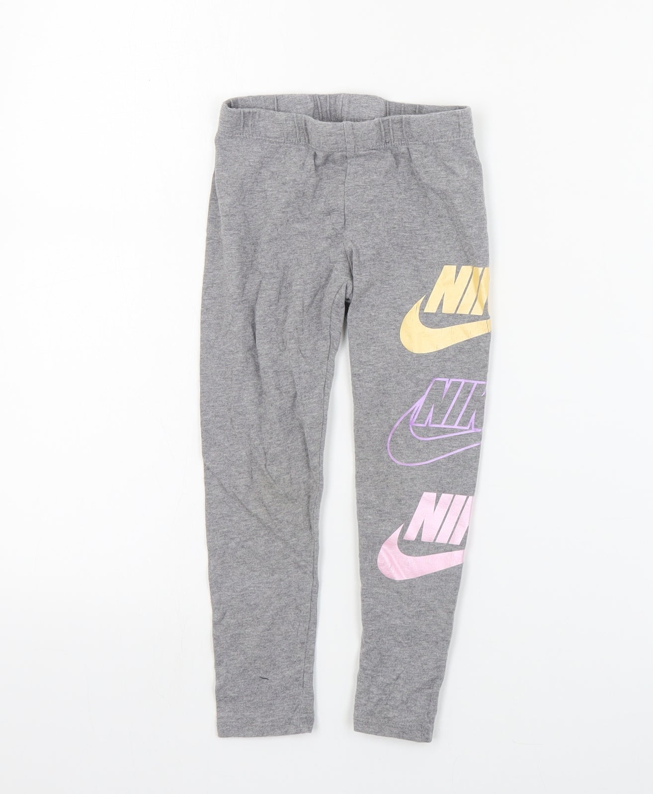 Nike Girls Grey  Cotton Jegging Trousers Size 4-5 Years  Regular Pullover - Leggings