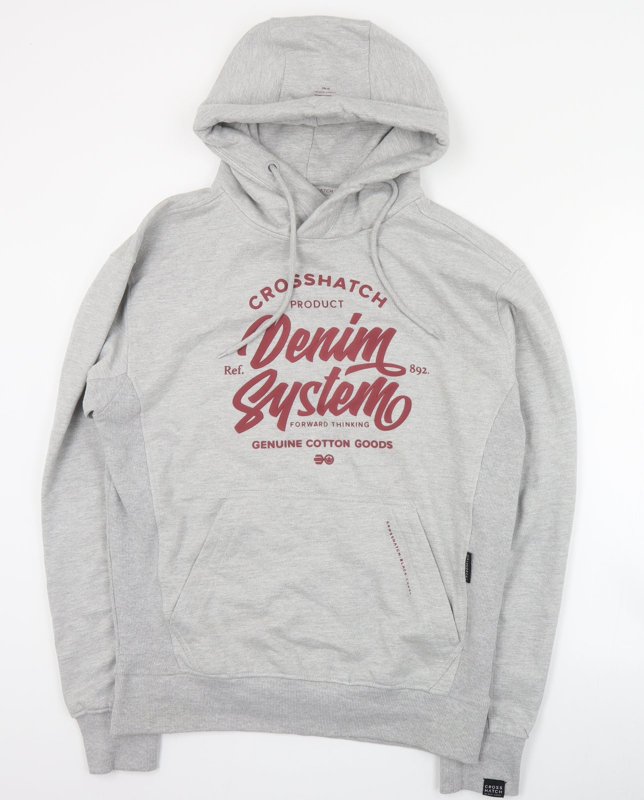 Crosshatch Mens Grey  Cotton Pullover Hoodie Size XL