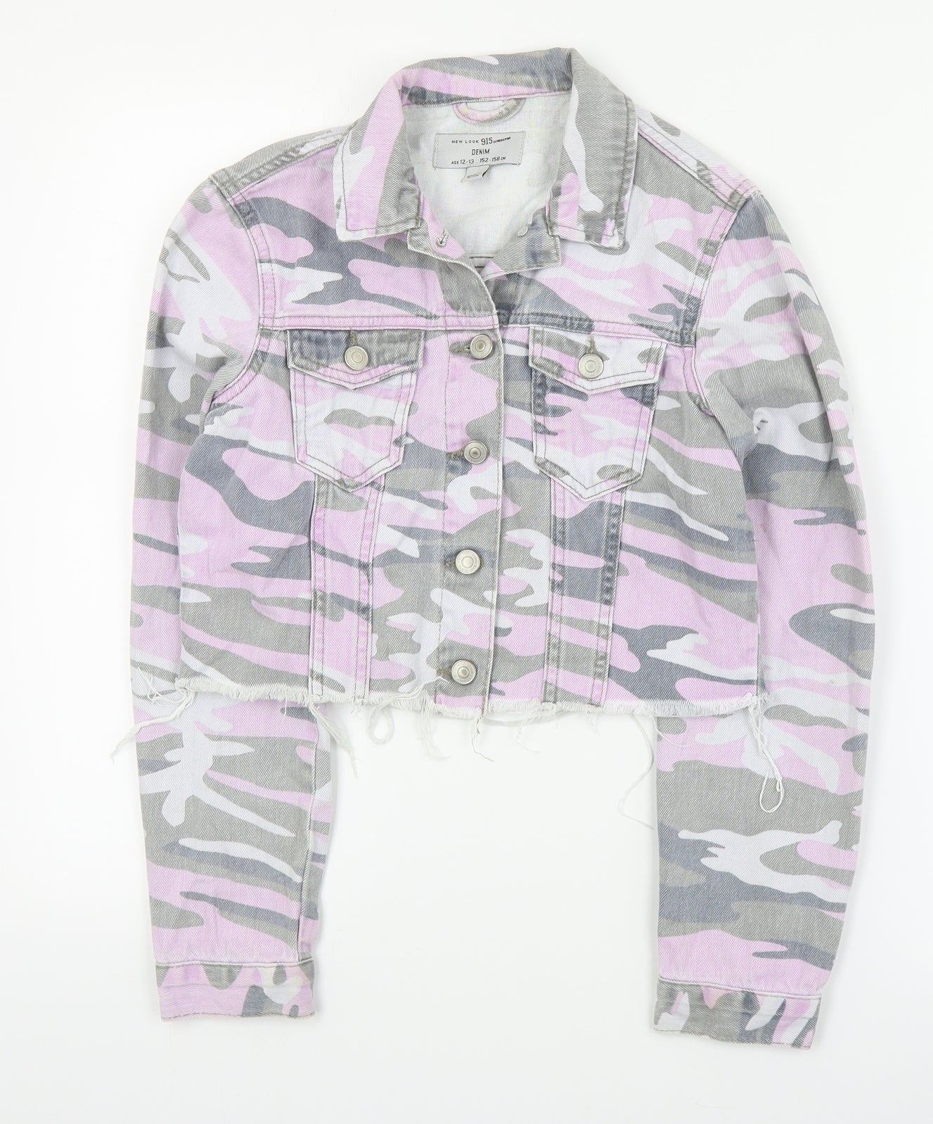 New Look Girls Pink Camouflage  Jacket  Size 12-13 Years  Button