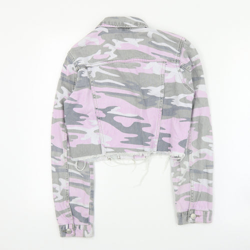 New Look Girls Pink Camouflage  Jacket  Size 12-13 Years  Button