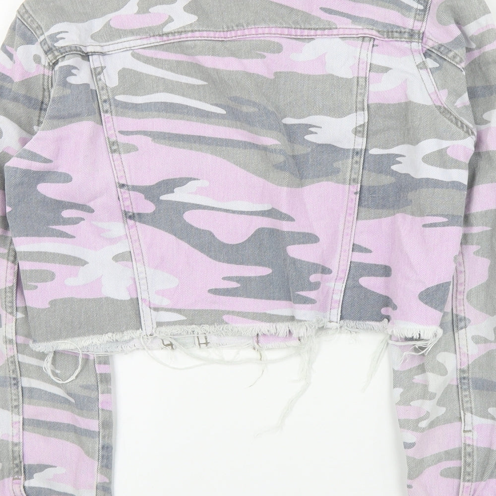 New Look Girls Pink Camouflage  Jacket  Size 12-13 Years  Button
