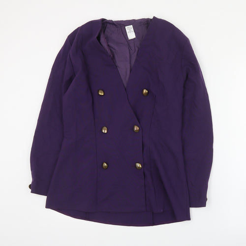 Preworn Womens Purple   Jacket Blazer Size 14  Button