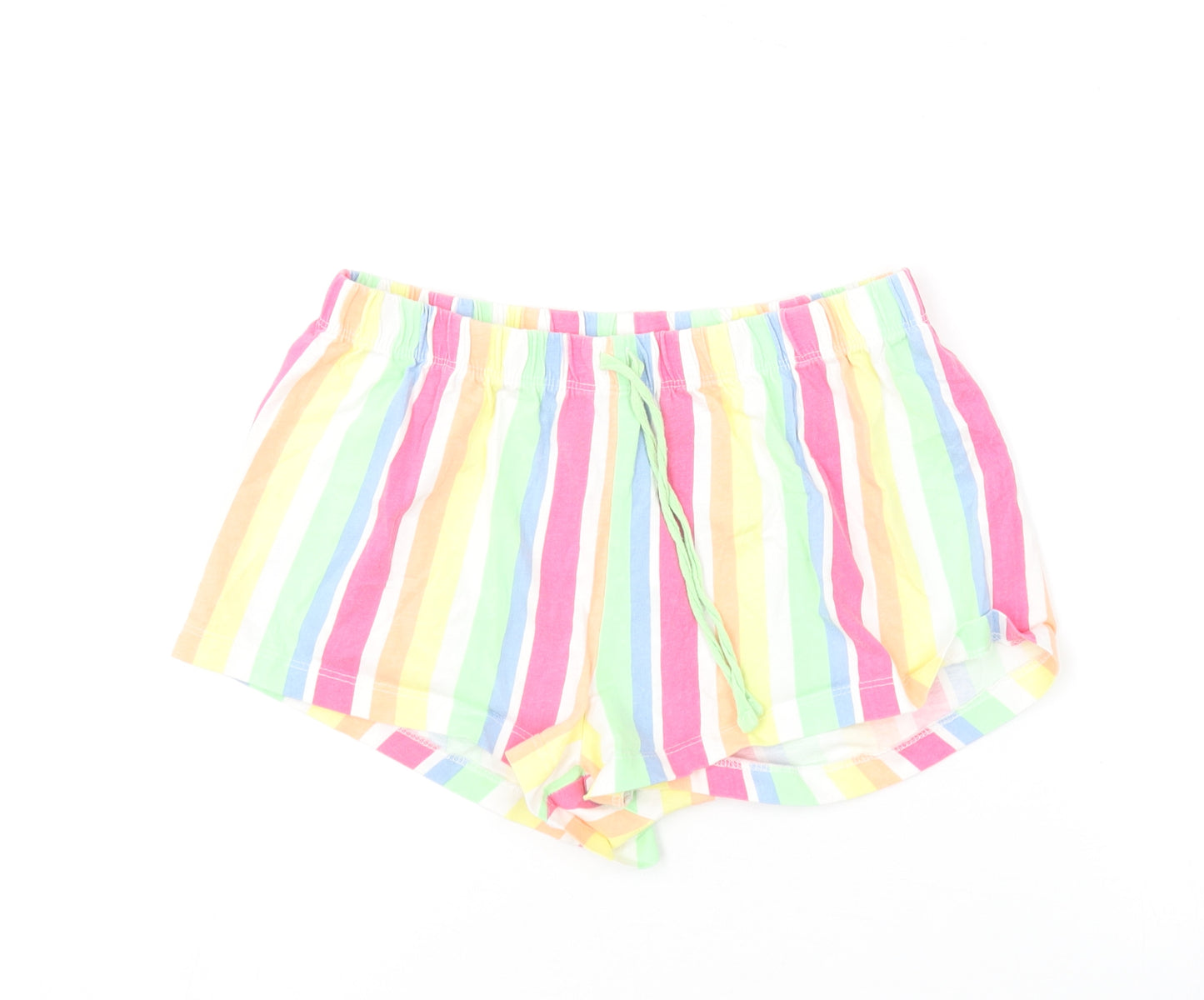 Primark Womens Multicoloured Striped Cotton Sweat Shorts Size S L9 in Regular