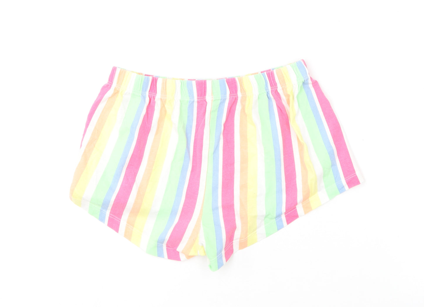 Primark Womens Multicoloured Striped Cotton Sweat Shorts Size S L9 in Regular