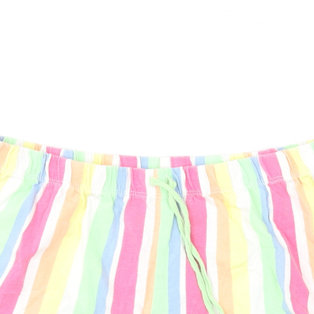 Primark Womens Multicoloured Striped Cotton Sweat Shorts Size S L9 in Regular