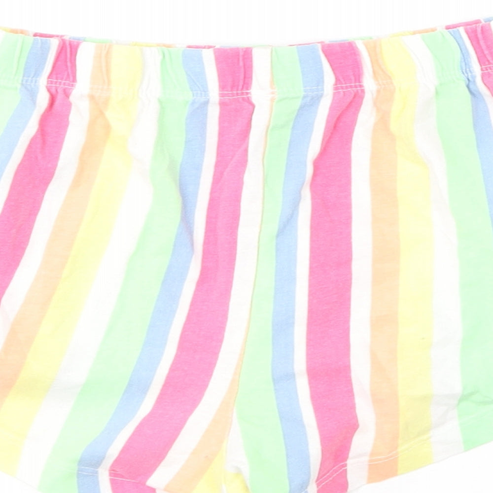 Primark Womens Multicoloured Striped Cotton Sweat Shorts Size S L9 in Regular