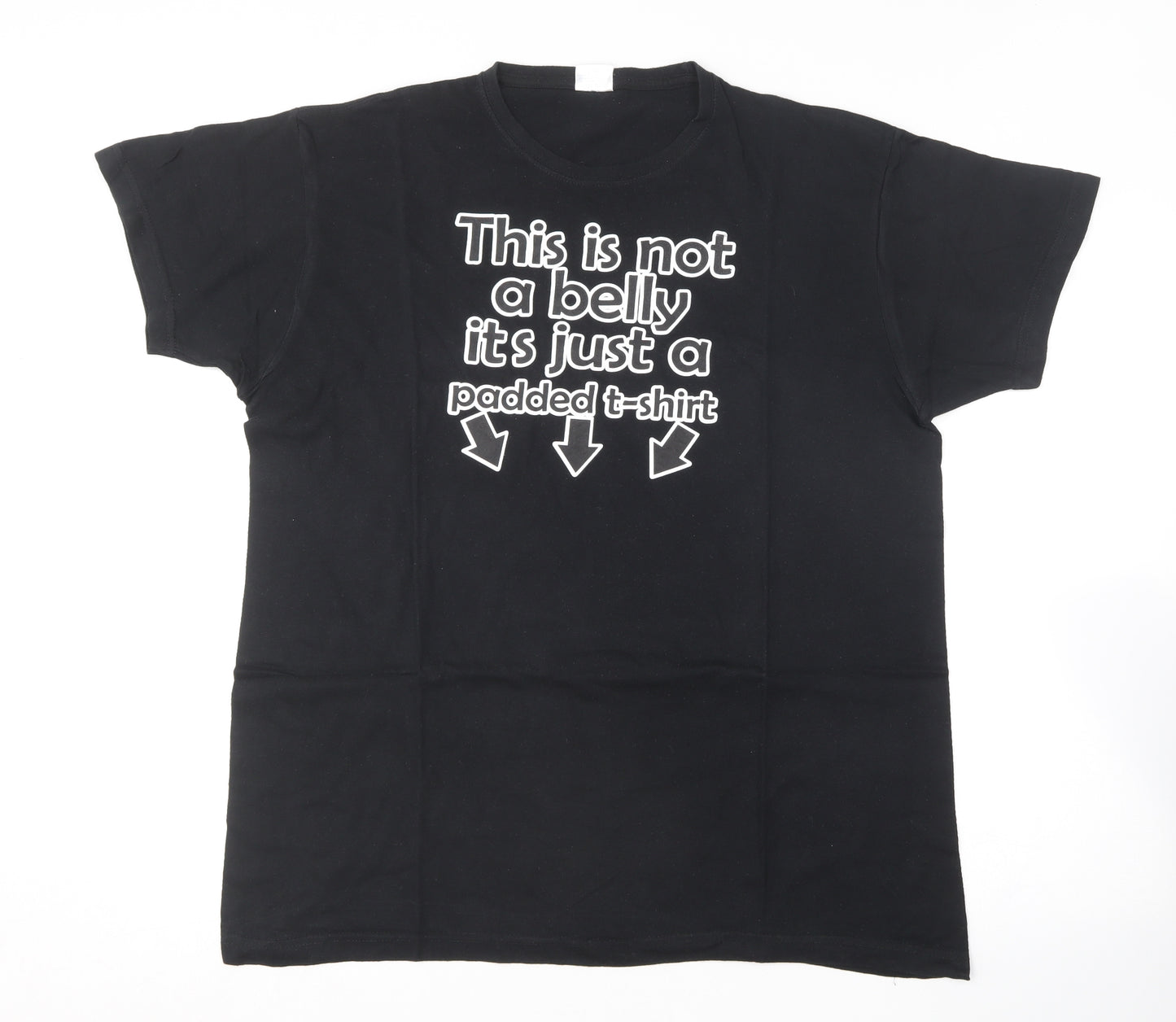 Anbor Mens Black  Cotton  T-Shirt Size 2XL Round Neck