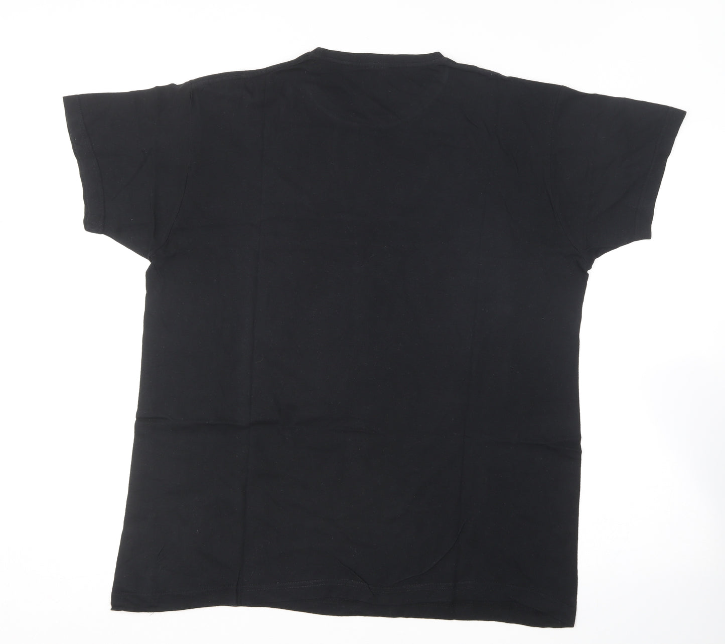 Anbor Mens Black  Cotton  T-Shirt Size 2XL Round Neck