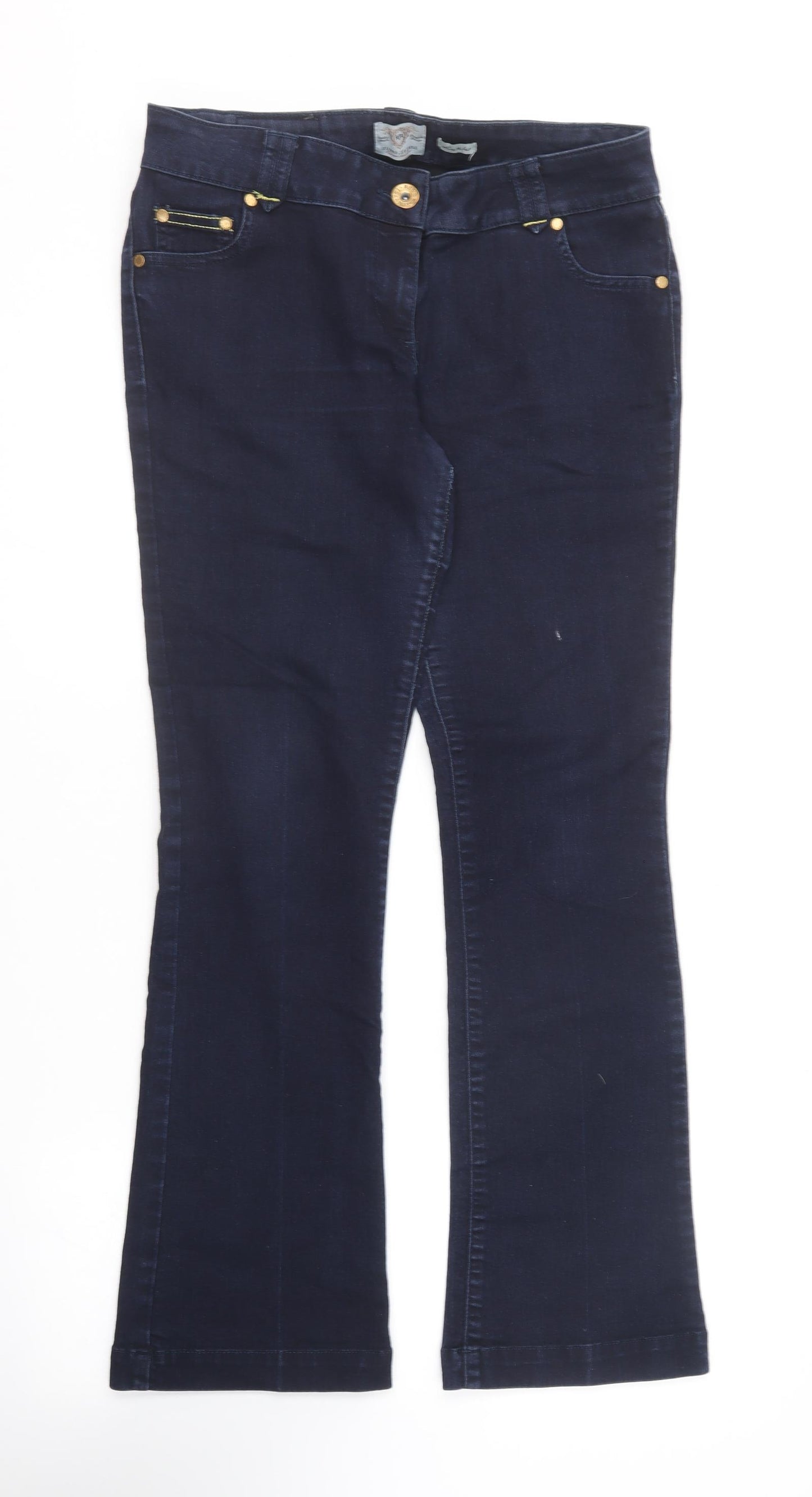 River Island Womens Blue  Cotton Bootcut Jeans Size 14 L29 in Regular
