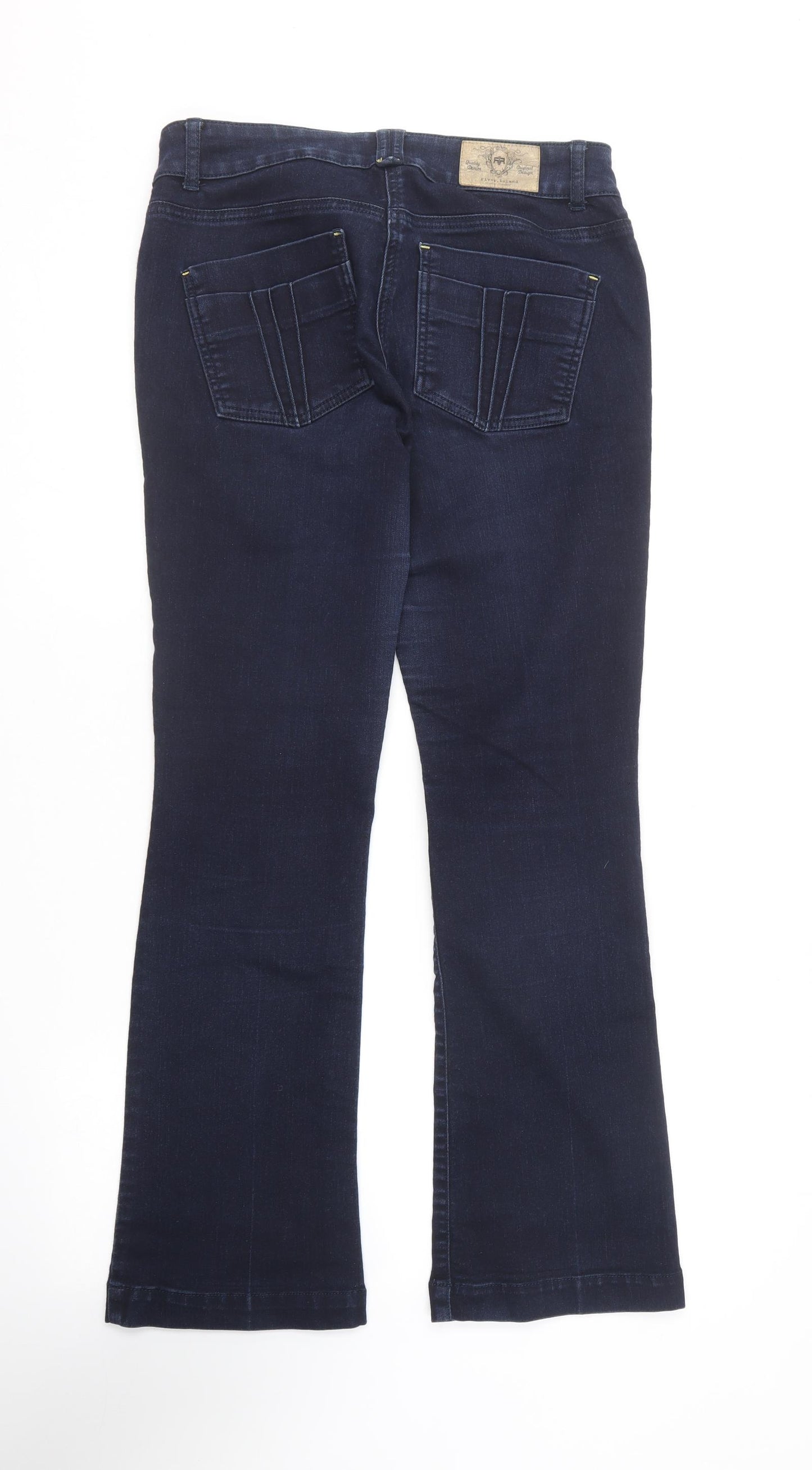 River Island Womens Blue  Cotton Bootcut Jeans Size 14 L29 in Regular