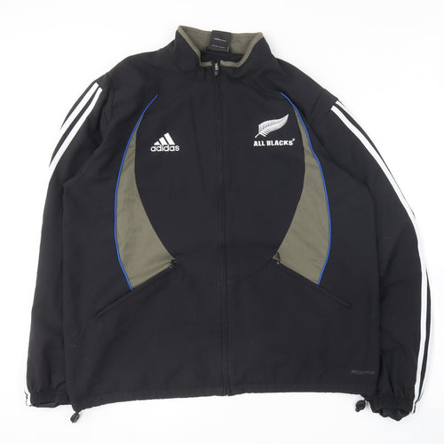 adidas Mens Black  Polyester Full Zip Sweatshirt Size L   - All Blacks Rugby