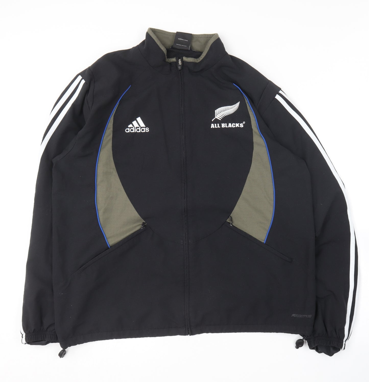 adidas Mens Black  Polyester Full Zip Sweatshirt Size L   - All Blacks Rugby