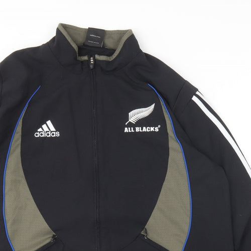 adidas Mens Black  Polyester Full Zip Sweatshirt Size L   - All Blacks Rugby