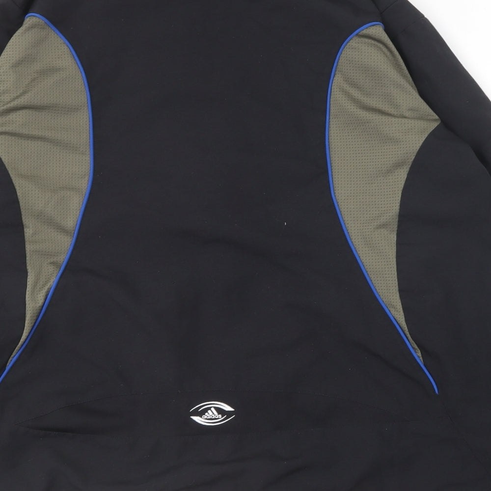 adidas Mens Black  Polyester Full Zip Sweatshirt Size L   - All Blacks Rugby