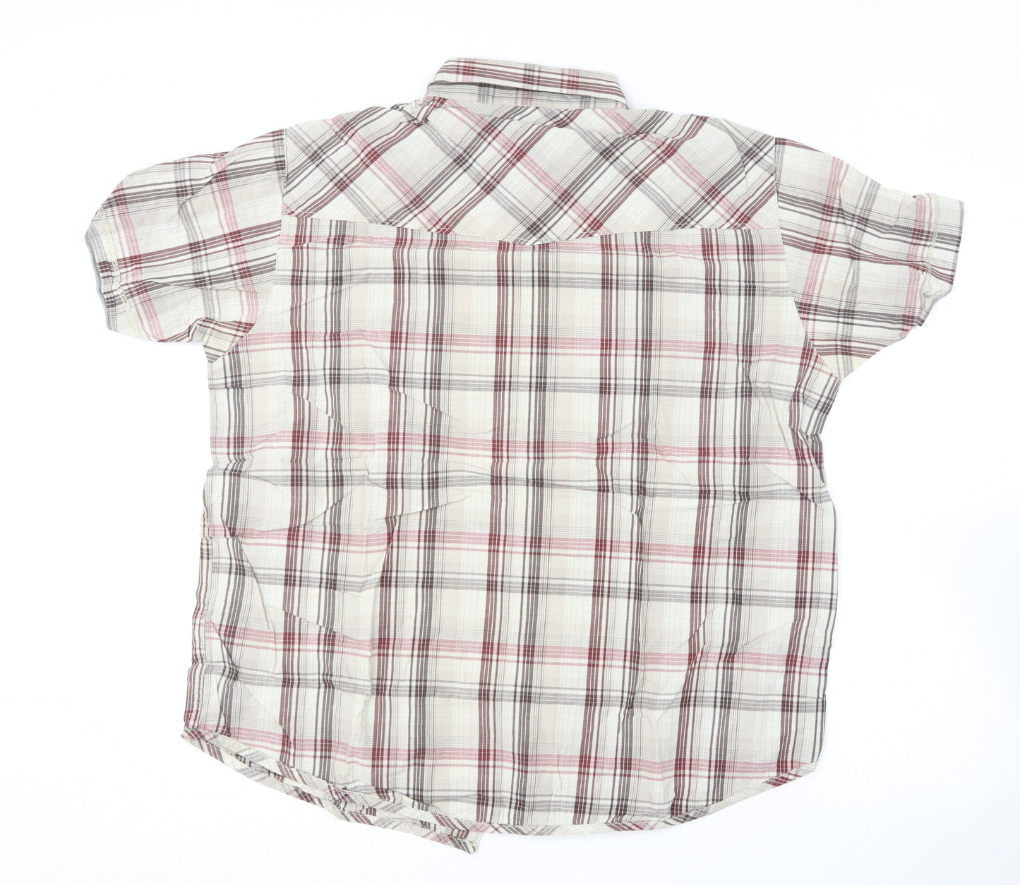 Preworn Mens Multicoloured Plaid Cotton  Button-Up Size XL Collared