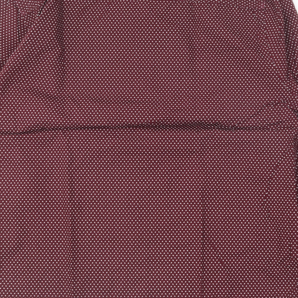 Matalan Mens Purple Geometric Cotton  Button-Up Size XL Collared