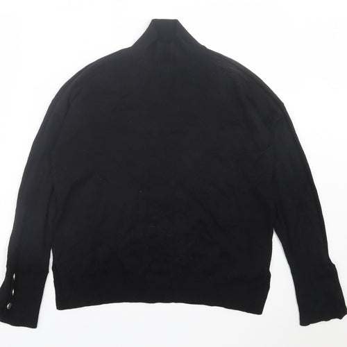 F&F Womens Black High Neck  Viscose Pullover Jumper Size 12