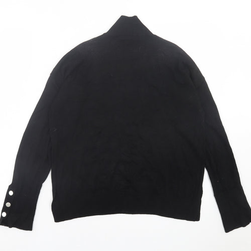 F&F Womens Black High Neck  Viscose Pullover Jumper Size 12