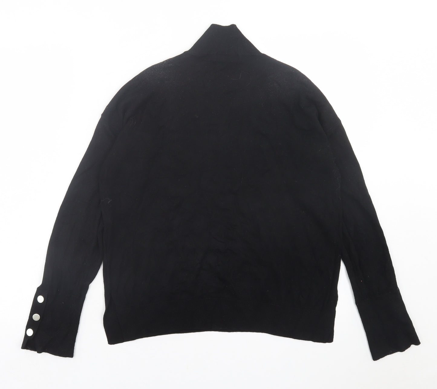 F&F Womens Black High Neck  Viscose Pullover Jumper Size 12