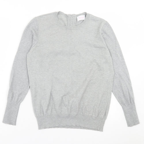 Savida Womens Grey Crew Neck  Viscose Pullover Jumper Size L