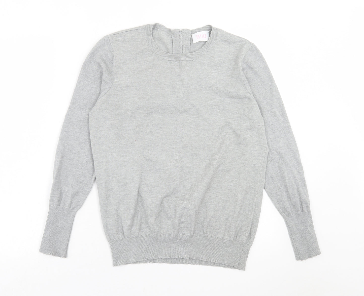 Savida Womens Grey Crew Neck  Viscose Pullover Jumper Size L