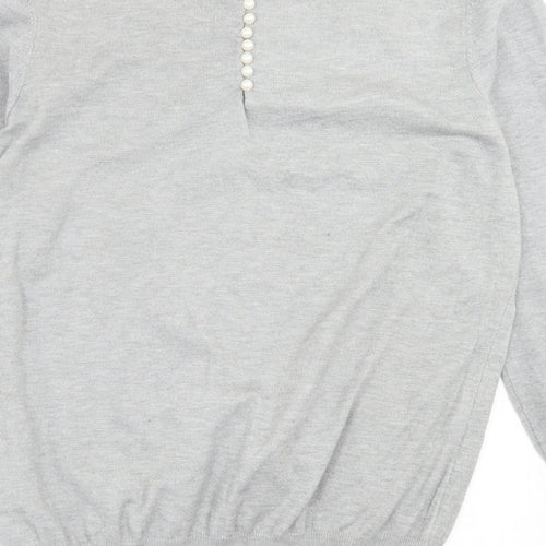 Savida Womens Grey Crew Neck  Viscose Pullover Jumper Size L