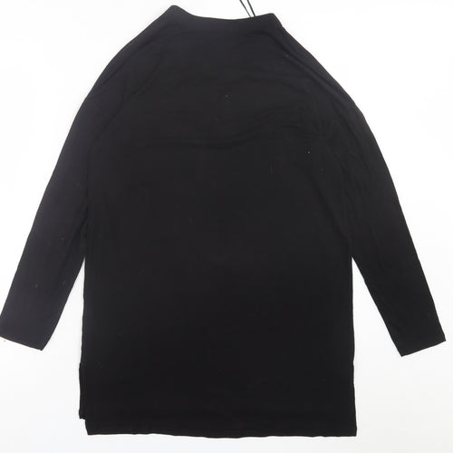 Papaya Womens Black  Viscose Tunic T-Shirt Size S V-Neck
