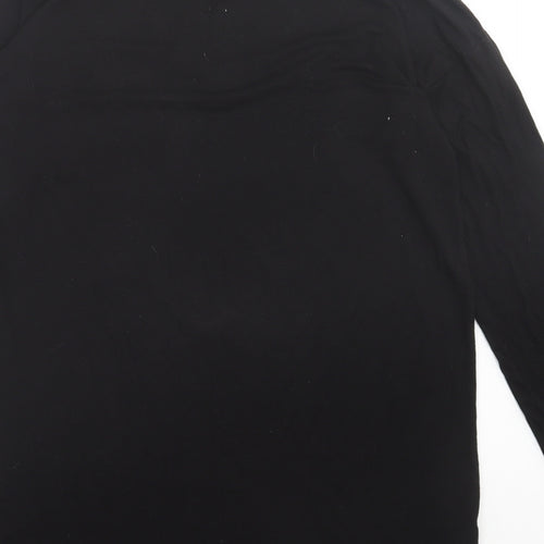 Papaya Womens Black  Viscose Tunic T-Shirt Size S V-Neck