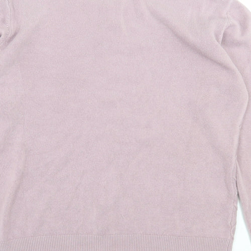 paramour Womens Purple Crew Neck Argyle/Diamond Acrylic Cardigan Jumper Size M