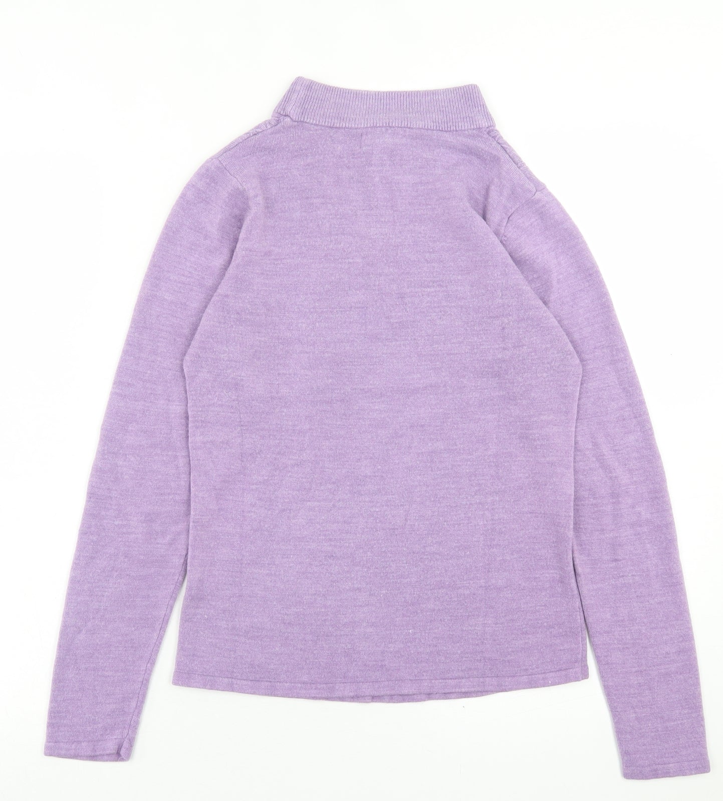 casamia Womens Purple Crew Neck  Acrylic Pullover Jumper Size S